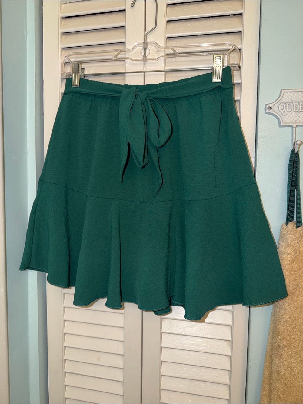 Emerald Green Tiered Ruffle Skort - Women
